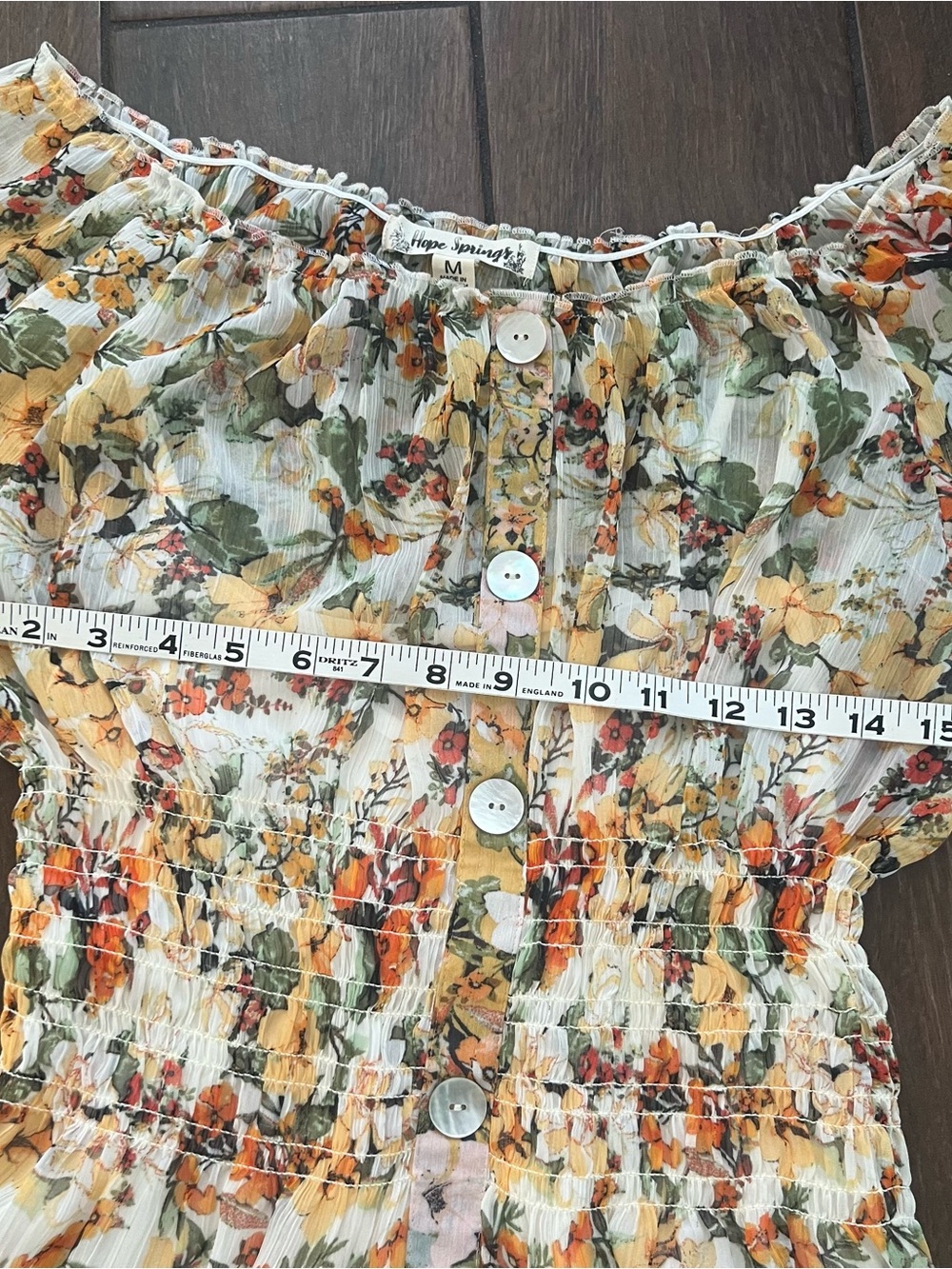 Hope Springs Womens Multicolor Boho Tiered Floral Maxi Dress Sz M Flowy Peasant - Picture 3 of 8